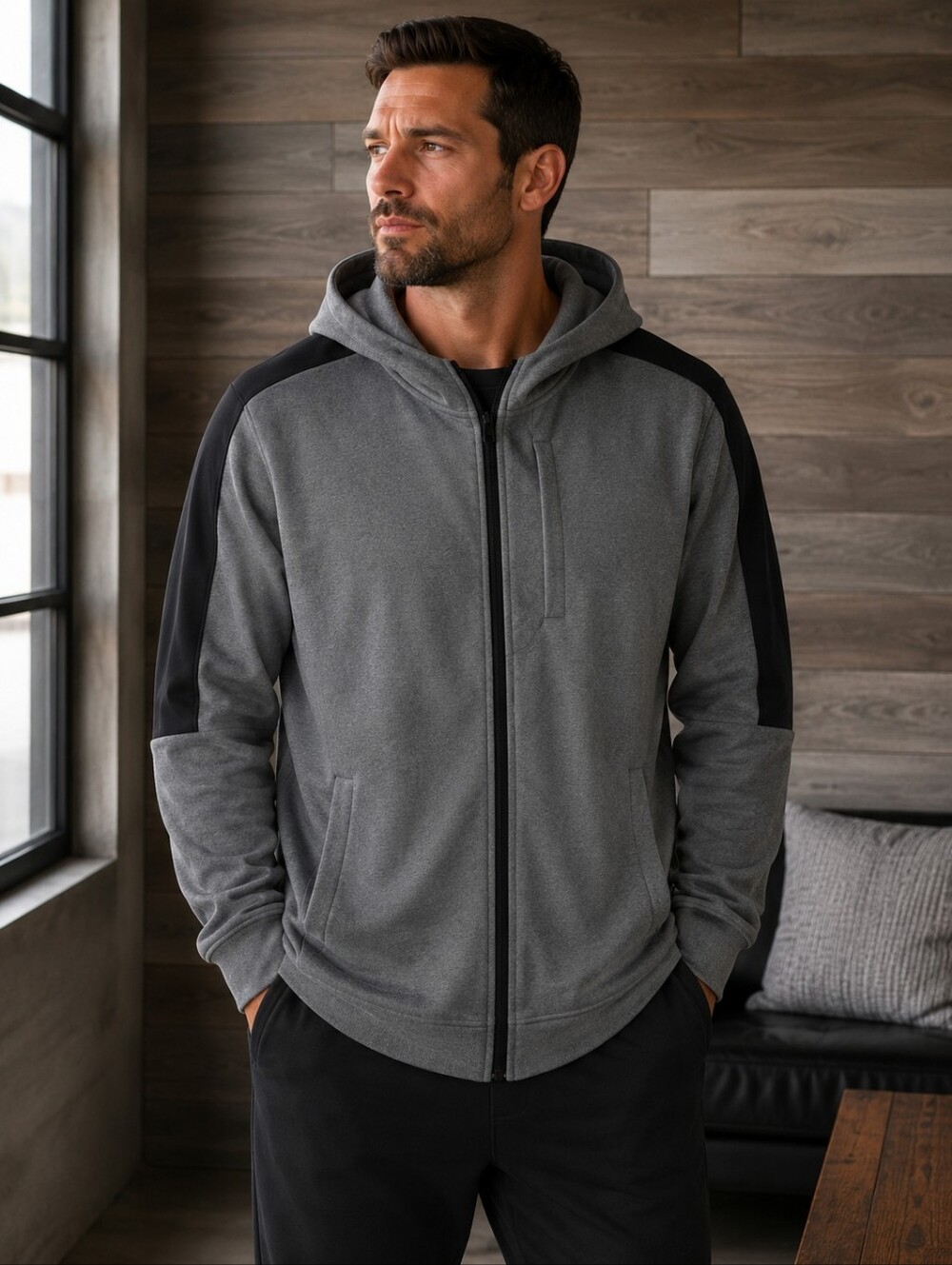 VRST Men's Medium Pinnacle Polar Fleece Zip Up Hoodie Jacket Warm Pewter New